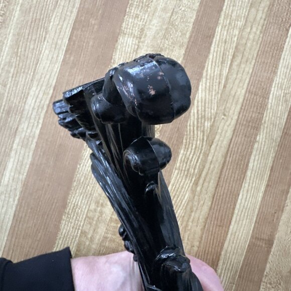 Black Peacock Peahen Bird Tall Vintage USA Hollywood Regency - Picture 15 of 16